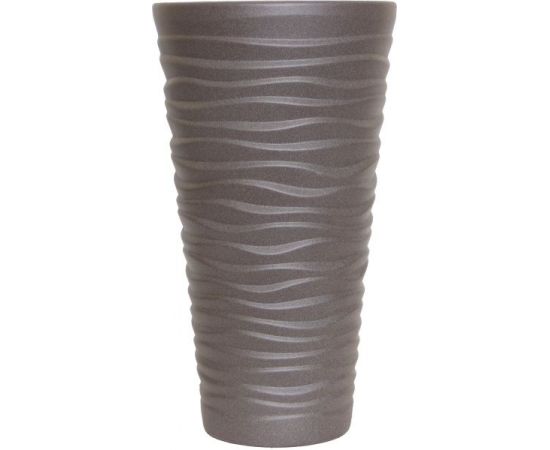 Pot ceramic Oriana KASHPO 16,0L CYLINDER WAVE CHOCOLATE