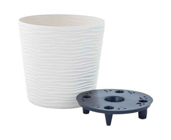 Flower pot plastic Aleana Fusion with insert low d16*14,5cm white