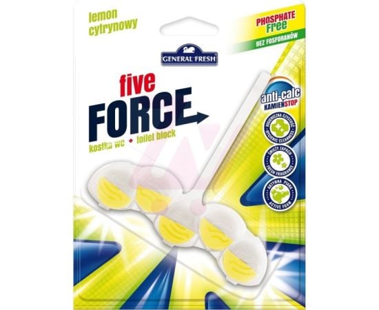 Туалетный блок для унитаза General fresh Five force лимон 50 г