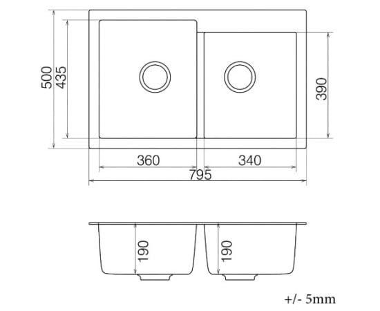 Кухонная мойка Vankor Orman OMP 05.80 черная