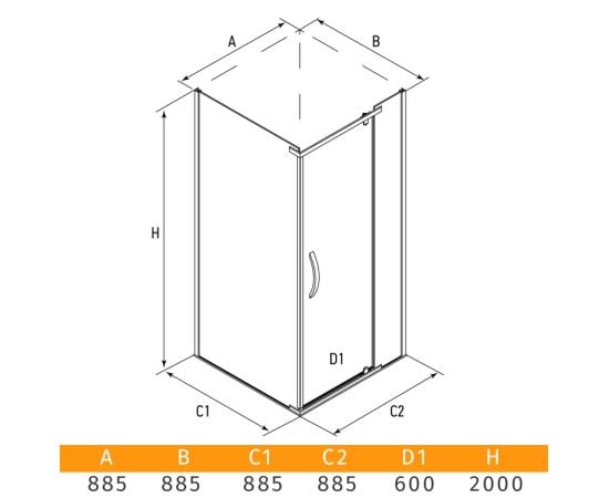 Shower protection Alex Baitler AB244-90 90x90x200 cm darkened