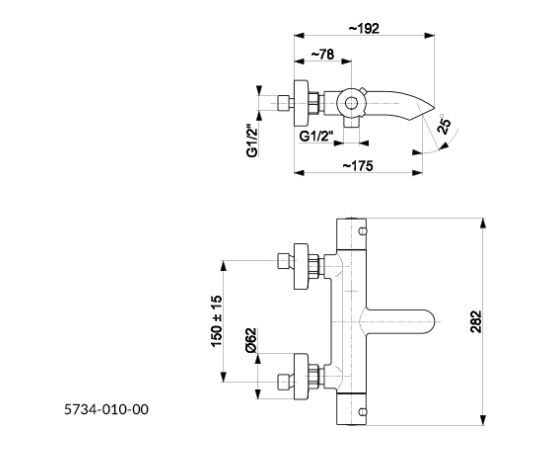 Bath faucet KFA Moza with thermostat black