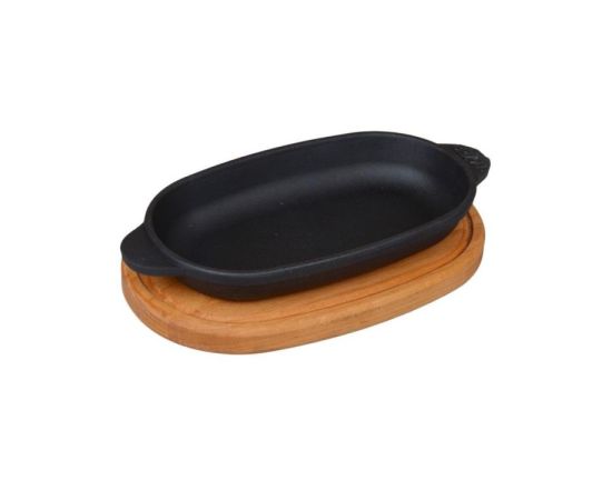 Portioned cast-iron oval pan with stand BRIZOLL 180x100x25 mm