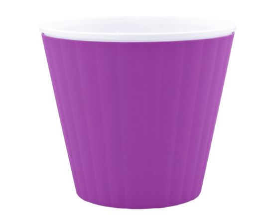 Plastic flower pot double ALEANA Ibis 13x11,2 dark lilac-white