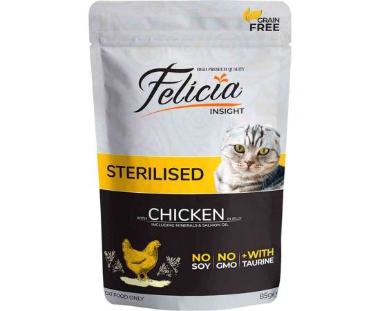 Wet food for sterile cat Felicia chicken 85gr