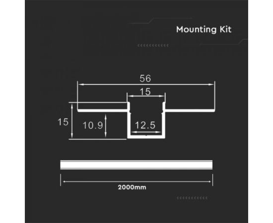 Profile set V-TAC 23173 built-in silver