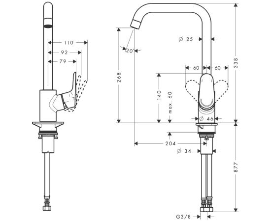 Kitchen faucet Hansgrohe Ecos L 14816000