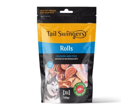 Treat for dogs Tailswingers 100gr chicken and fish