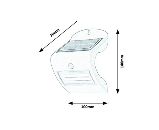 სანათი კედლის Rabalux Opava 2W 4000К 115Lm IP44 7970 Solar სენსორი თეთრი
