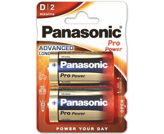 Алколиновая батарея Panasonic LR20 Pro Power D 2шт