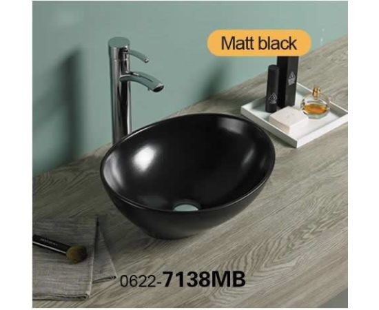 Washbasin Pate Oval 7138MB Matt black