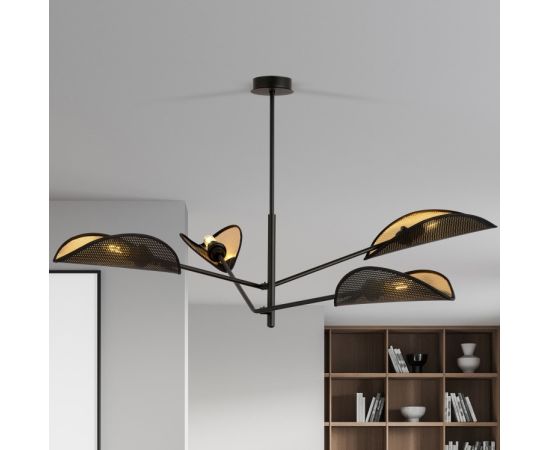 Chandelier EMIBIG VENE 4 E14 4x MAX 40W black gold