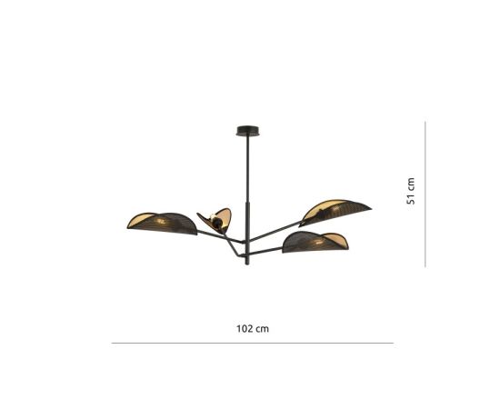 Chandelier EMIBIG VENE 4 E14 4x MAX 40W black gold