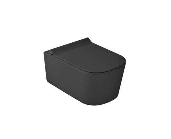 Wall-hung toilet with lid GALASSIA MEG11 Black matt