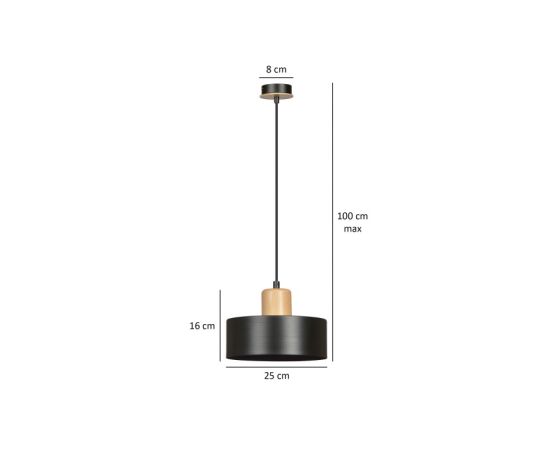 Pendant EMIBIG Torin 1 E27 1x MAX 60W black