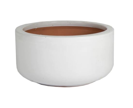 Горшок керамический Mega Collections Glazed Bowl 38х20см 20л белый