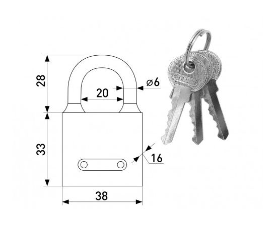 Padlock Soller ВС-38-SL 38 mm