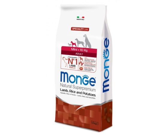 Dry dog food for adults lamb rice and potatoes Monge 7.5 kg