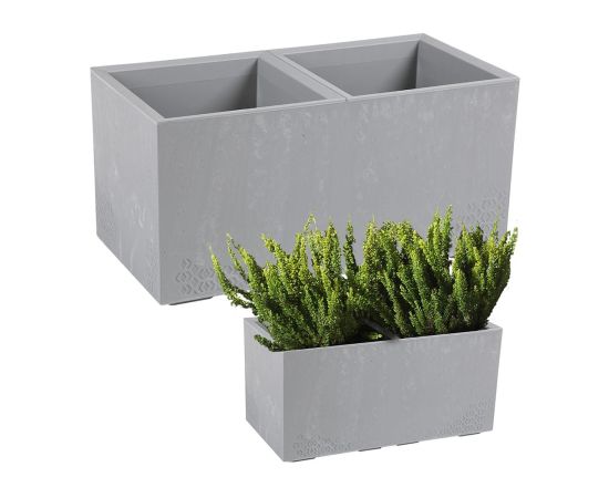 ქოთანი ყვავილის LAMELA KARO ECO recycled concrete 78x39x39,4 სმ