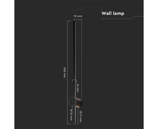 Wall lamps V-TAC LED 12W 4000K 1590Lm black IP65 6835