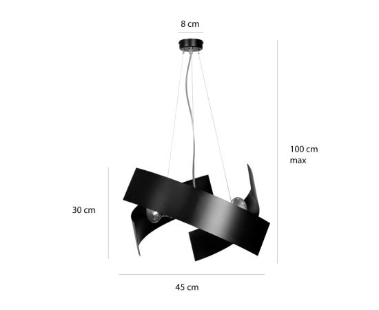 Chandelier EMIBIG MODO E27 3x MAX 40W black