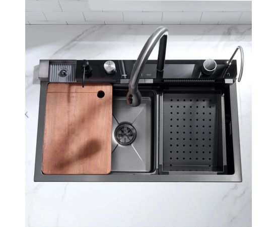 Kitchen sink multifunctional Lefton P31-B 75x45 cm Black