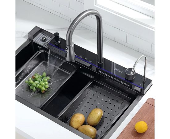 Kitchen sink multifunctional Lefton P31-B 75x45 cm Black