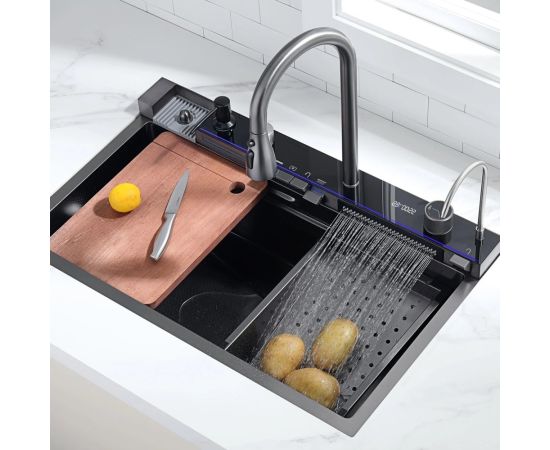 Kitchen sink multifunctional Lefton P31-B 75x45 cm Black