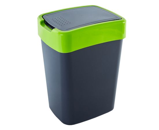 Trash can Aleana "Evro" 10 l granite/olive