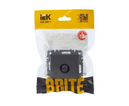 Розетка IEK TV BRITE RTV11-0-BrS оконечная сталь