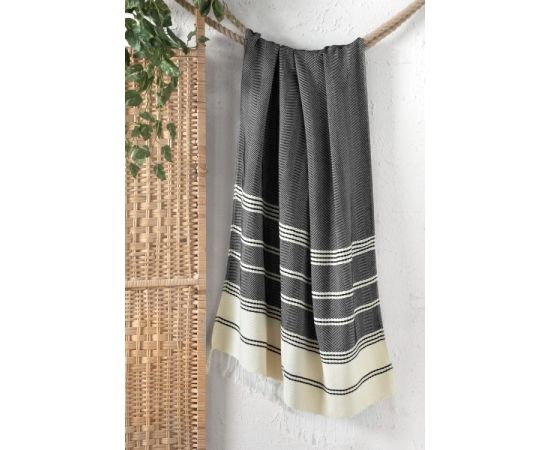 Sauna towel Arya 90X180 Zigzag black