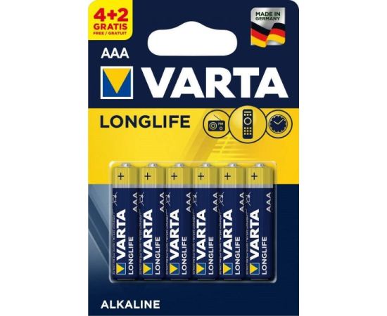 Battery Varta Longlife Alkaline AAA 4+2 pcs