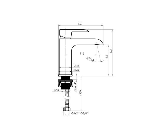 Washbasin faucet Rubineta Ultra-18 (N) Chrome