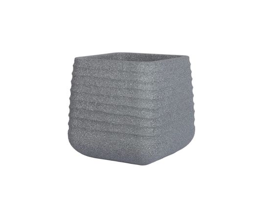 კერამიკული ქოთანი Mega Collections Titan Heron Sq. Pot Rib Grey W28H28