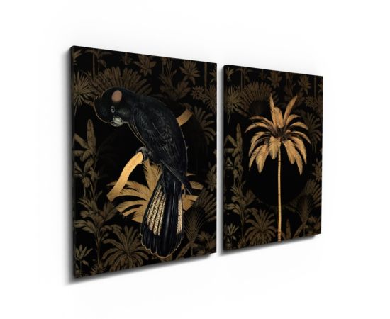 Painting on the canvas Styler ST763 BLACK PARROT 32x42 cm 2pcs