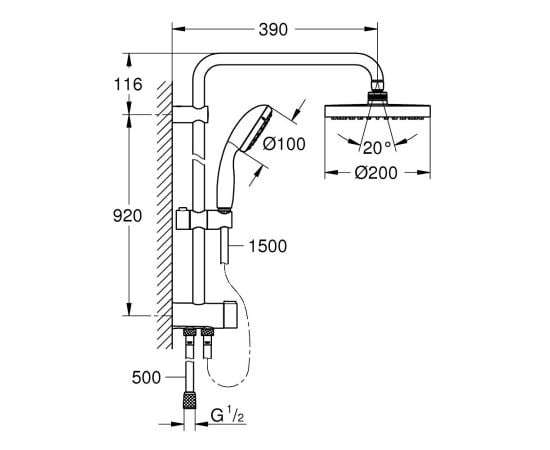 Душевая система Grohe NTEMPESTA 200 26452001 2710082