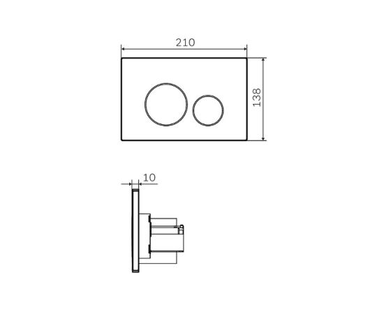 Pneumatic button AM.PM Pro L I049031 Matt Chrome