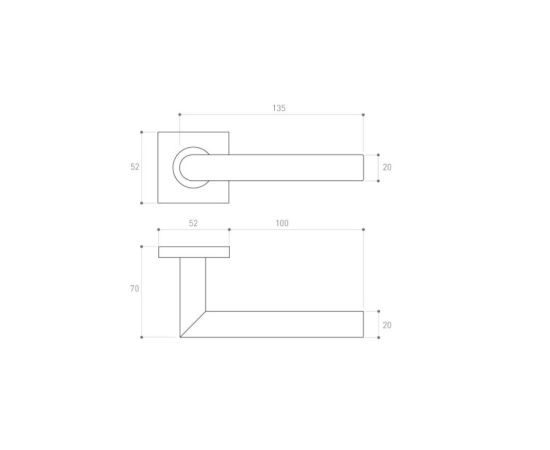 Door handle rossete Metal-Bud NOVA NOVK with cylinder cover SSKY