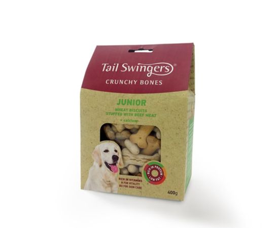 ძაღლის საკვები Pet Interest Tailswingers Crunchy Bones Junior Biscuits 400 გ