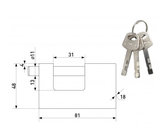 Padlock Soller BGI 80 mm