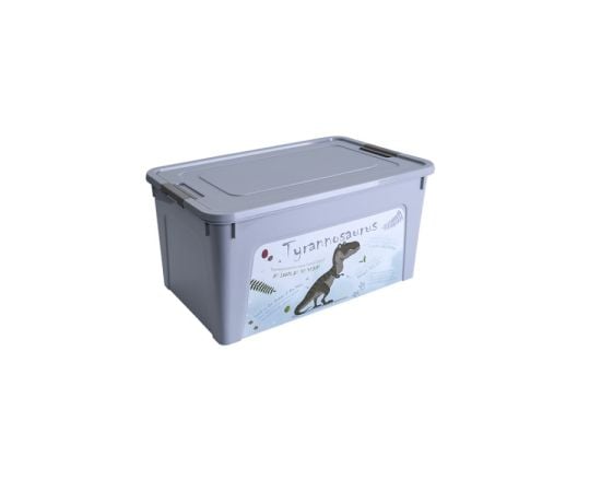 Container with decor Aleana Smart Box 27l gray