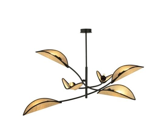 Chandelier EMIBIG LOTUS 6 E14 6x MAX 40W black rattan