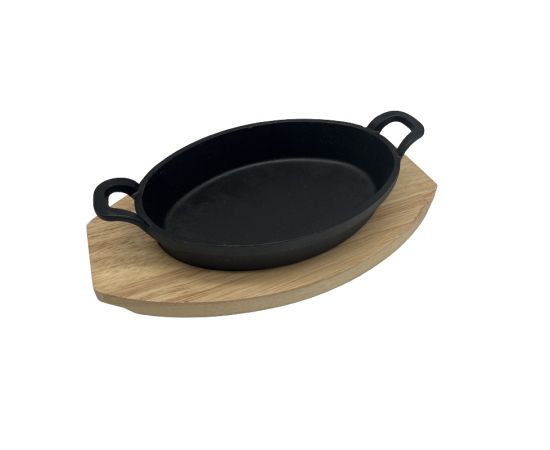 Cast iron pan with wooden stand MG-1944