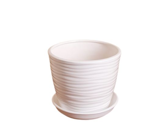 Ceramic pot Oriana Gracia Volna №4 1 L white