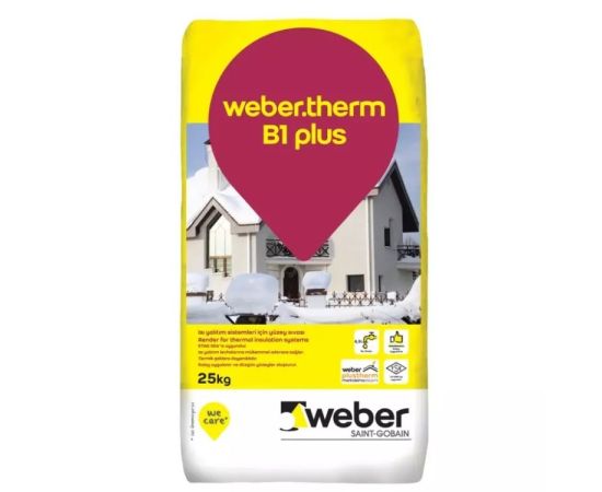 წებო თბოიზოლაციისთვის Weber Therm B1 Plus 25 კგ