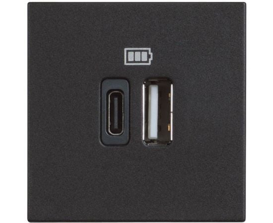 Socket Bticino bt-RG4287C2 USB A C black