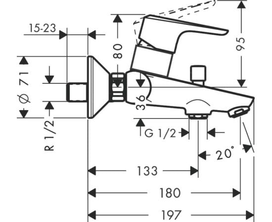 აბაზანის შემრევი Hansgrohe Ecos 14084000