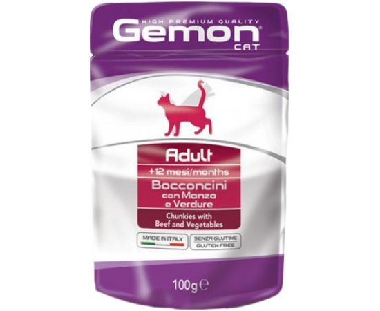 Cat food with beef and vegetables Gemon 100 g