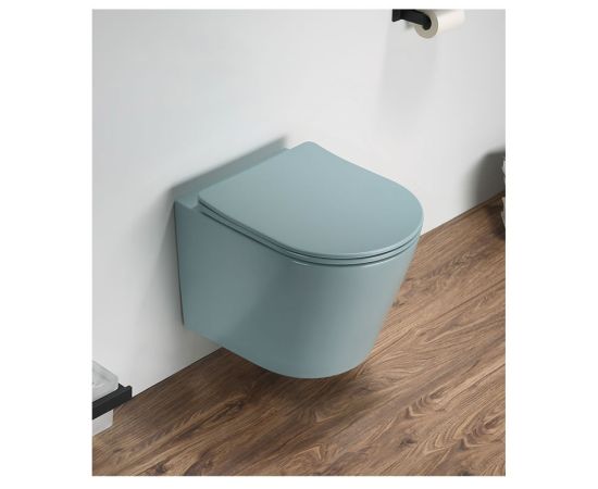 Wall hung toilet Pate B2330MLG Rimless Matt Aqua green