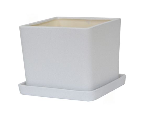 Pot ceramic square Oriana №2 5L white